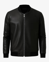 Lusso – Premium Black Leather Bomber Jacket